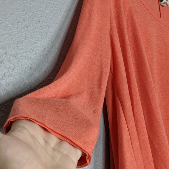 Oversized Coral Boho Peasant Top Free People - Picture 3 of 4